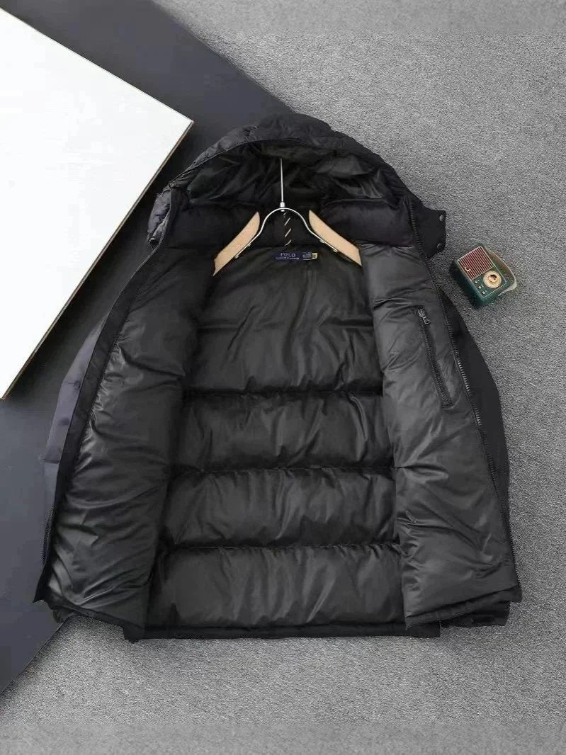 Ralph Lauren Men’s Hooded Down Jacket – Warm Winter Coat