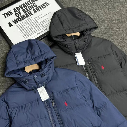 Ralph Lauren Men’s Hooded Down Jacket – Warm Winter Coat