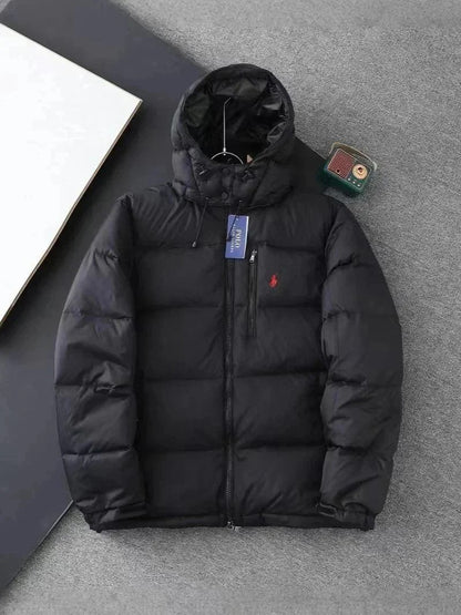 Ralph Lauren Men’s Hooded Down Jacket – Warm Winter Coat