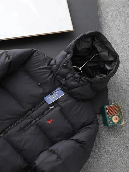 Ralph Lauren Men’s Hooded Down Jacket – Warm Winter Coat